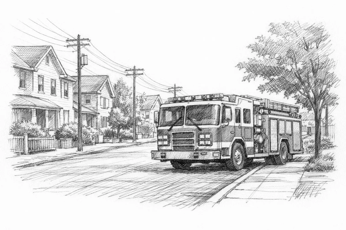 Nødetater ved boligfelt etter brann